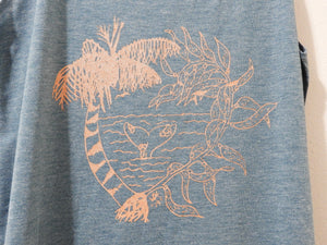 "Ocean Love" (w/whale tail)-Women's Slouchy Tank *PINK print