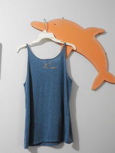 "Ocean Love" (w/whale tail)-Women's Slouchy Tank *PINK print